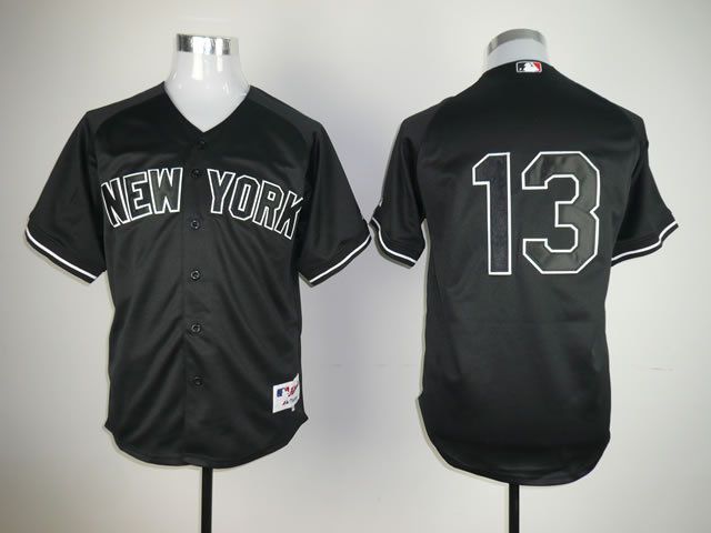 Men New York Yankees 13 No name Black MLB Jerseys